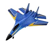 crohorizon Remote Control Airplane for Kids, 2 Channels Foam RC Planes Jet Wireless Toy,Hobby RC Glider Aircraft for Beginners Teen Boys Girls Adult Blue