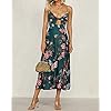 Women-Spaghetti-Strap-Midi-Satin-Dresses-Tie-Front-Backless-Split-Hollow-Dress Fashionme Women Spaghetti Strap Midi Satin Dresses Tie Front Backless Split Summer Casual Floral Hollow Flowy Slip Sundress Wedding Guest Beach Cocktail Graduation Dark Green
