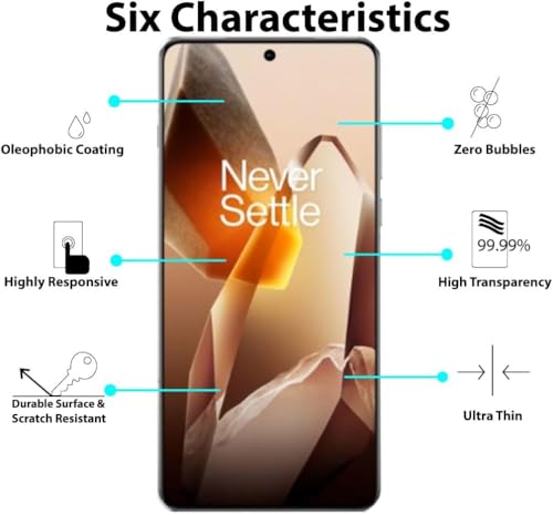 Image of QsmQam Advanced Tempered Glass Compatible with OnePlus 13R with Anti-Explosion 9H Hardness Edge-To-Edge Protector Coverage Screen Guard