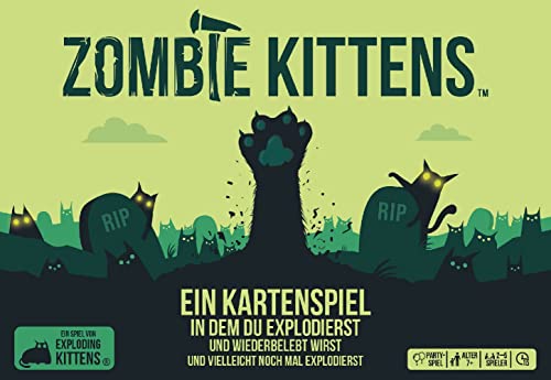 Exploding Kittens, Zombie Kittens, Lustiges Partyspiel, Deutsch