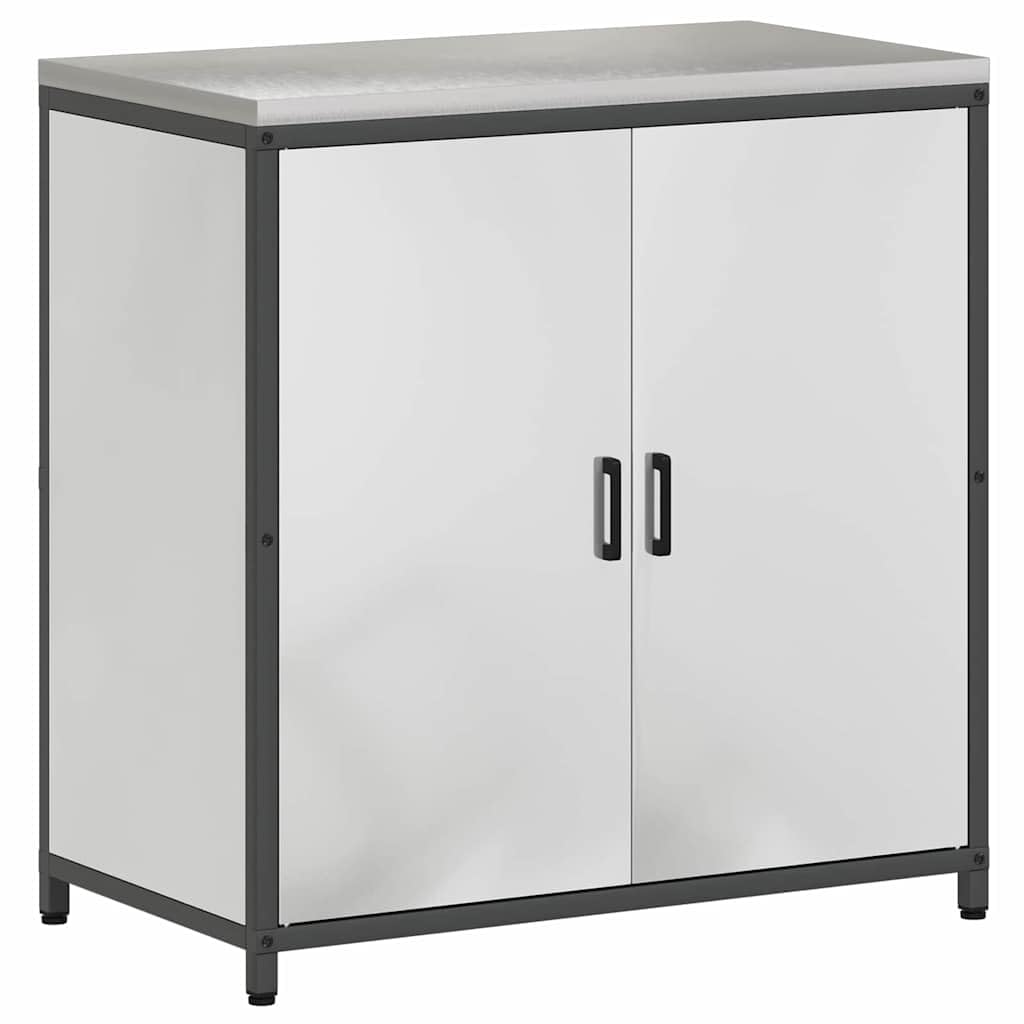 2-częściowy zestaw do przechowywania w kuchni, srebrna szafka ze stali ocynkowanej, uniwersalna kredens, szafka na zapasy 150 x 50 x 92 cm, nowoczesny mebel kuchenny do inteligentnej