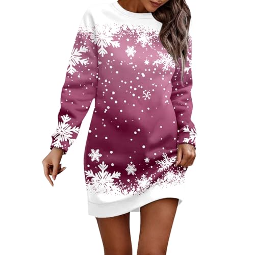 Robe décontractée femme col rond manches longues contre le froid automnal