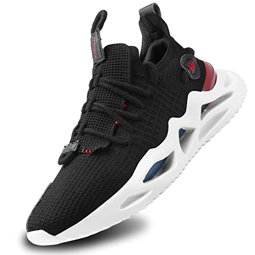 SANNAX Mens Fashion Sneakers Walking Shoes Sports Shoe Vogue Stylish Athletic Walking Running Shoes Casual Sneaker Black1, 10