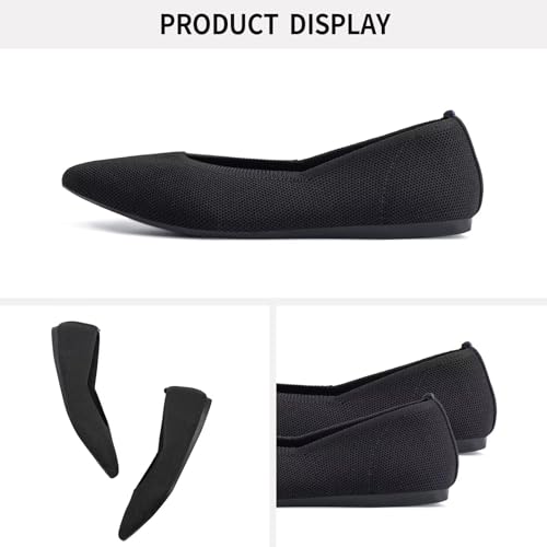 Image of Frank Mully Womens Pointed Toe Flats Knit Dress Shoes Comfort Women Shoes Softable