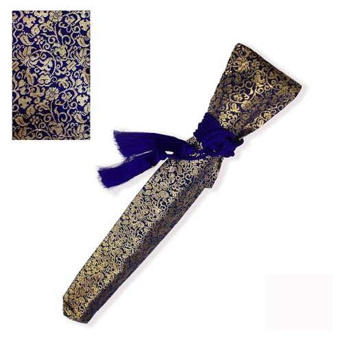 Japan-Made Gold Brocade Bag and a Plastic Sleeve for Your Precious Shakuhachi! (Pattern B)