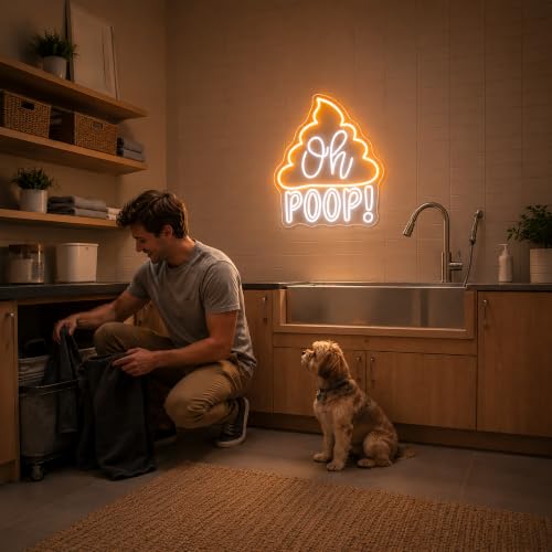 Image of Oh Poop Neon Sign for Wall Decor Dimmable Led Neon Lights Signs