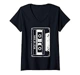 Photo Gallery donna 80s cassette tape best of 1984 retro music vintage maglietta con collo a v Photo Gallery donna 80s cassette tape best of 1984 retro music vintage maglietta con collo a v