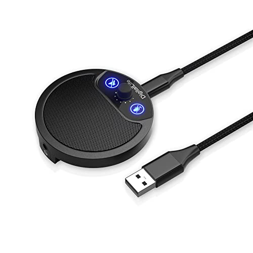 Micrófono de Superficie USB,Omnidireccional con Botón de Silencio Cover