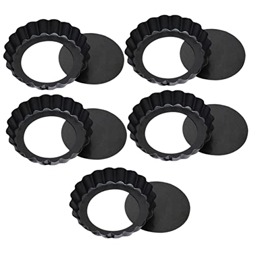 OFFSCH 5pcs Nonstick Tart Molds Removable Bottom Baking Cups for Pies Easy Tart Pans for Homemade Desserts Baking Molds