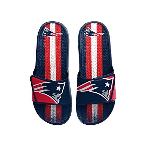 Image of FOCO mens NFL Team Stripe Logo Athletic Sport Shower Flip Flop Sandals Gel Slides