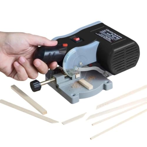 MicroLux Mini Miter/Cut-Off Saw includes a powerful 7800 rpm motor has precision accuracy to cut steel brass aluminum wood rods tubing square stock molding plastic and almost anything