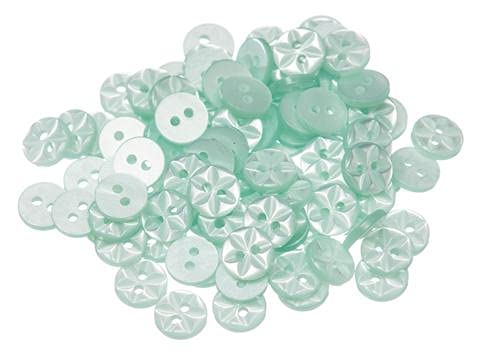 Simply Sew Crafty™ - 100 x Star Baby Buttons - 11mm, 14mm or 17mm - Pink Blue Lemon Mint White Lilac Cream (Mint, 11mm)