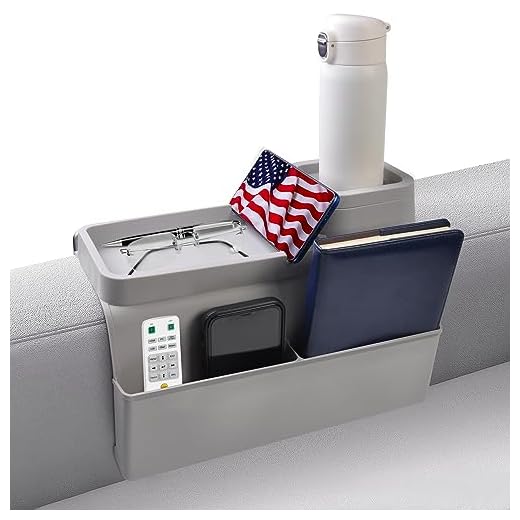 Couch Cup Holder Tray，Super Large Silicone Sofa Armrest Tray with Side Pockets，Anti-Slip Couch Caddy for Drinks/Phone/Remote/Snacks Sofa Table Organizer，Fathers Day Dad Gifts