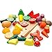 MAFANG® Lebensmittel Spielzeug, Holzspielzeug Essen Für Kinder Küche - Spielen Sie Essen Schneiden Von Obst Und Gemüse Set Für Rollenspiele, Lernspielzeug Geschenk Für Kinder Kleinkinder Ab 3 Jahren