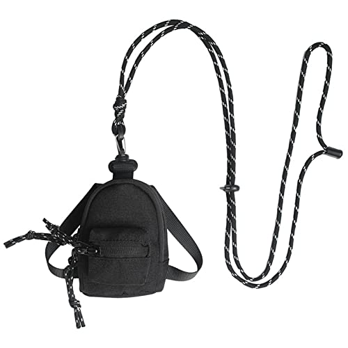 Trendige Mini-Tasche mit Anhänger, Mini-Neckholder-Crossbody-Tasche, Geldbörse, Party, Reise, Körperschmuck, Zubehör (Schwarz) Cover