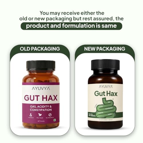 Image of Auvya Gut Hax | Ayurvedic Tablets for Gas, Acidity, Bloating & Constipation | Supports Digestion & Gut Health | 60 Ayurvedic Tablets | As Seen on Shark Tank