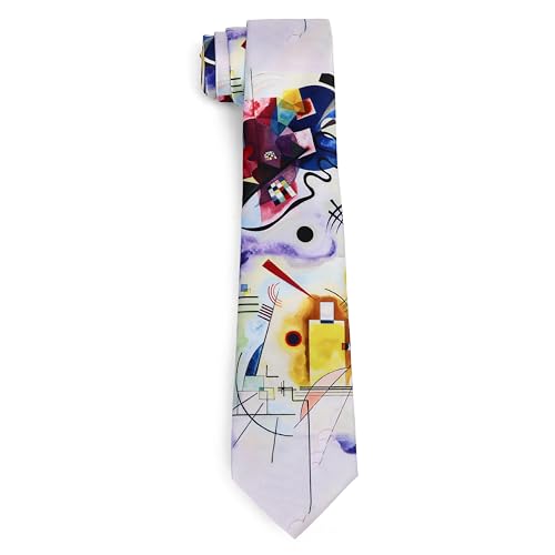 ASVP Shop Kandinsky Art Tie – Abstract Painting Necktie for Men | Colorful Modern Art Gift for Teachers, Artists & Designers