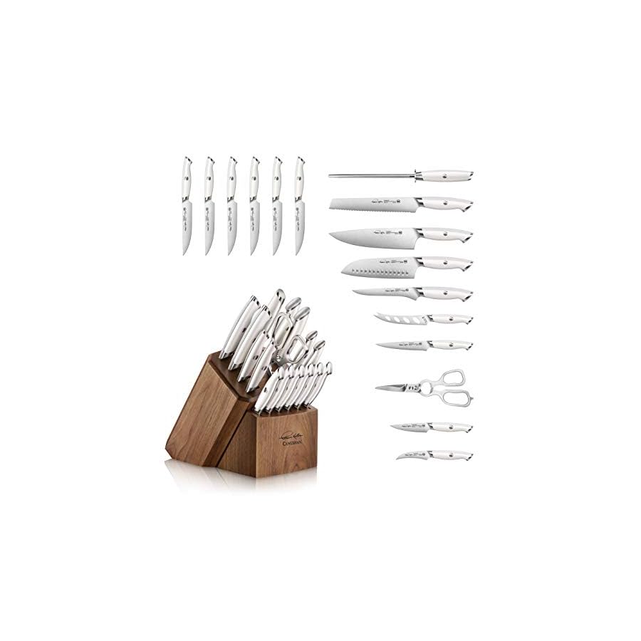 Cangshan-Thomas-Keller-Signature-Collection-Swedish-Powder-Steel-Forged-17-Piece-Knife-Block-Set-Walnut-White Cangshan Thomas Keller Signature Collection Swedish Powder Steel Forged, 17-Piece Knife Block Set, Walnut, White