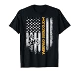American Flag Proud Motocross Dirt Bike Grandpa Silhouette T-Shirt