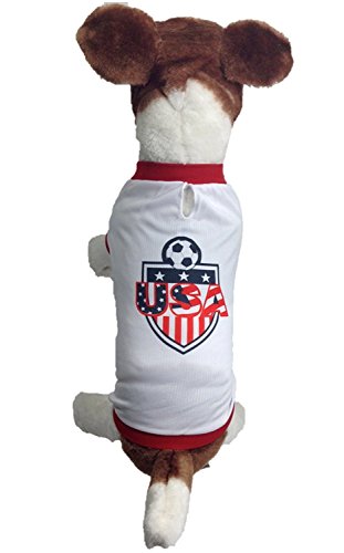 Dog Soccer Jersey Usa (Medium) -Pet T-Shirt- Dog Grooming Tools-Makes Dog Comfortable-Cozy Up Costume To Celebrate Your Country Tradition-Enjoy Your Football Team Passion Jersey. #TOP29