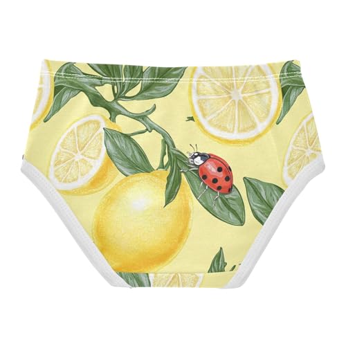 Wusikd Lemon Ladybug Girls' Underwear Cotton Yellow Girls Briefs Soft Toddler Underwear 2T2