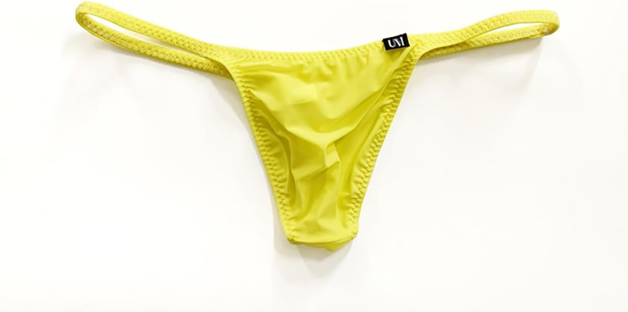 COMLIFE Men's Ice Silk Solid Color G-String Thongs Underwear Flat Pouch Low Waist Breathable Thong Briefs - Image 2
