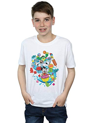 DC Comics Boys Teen Titans Go Candy Mania T-Shirt White 7-8 Years