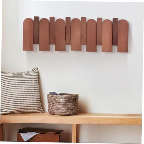 Patère murale multifonction en bois robuste pour suspendre manteaux - 7