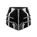 Women High Gloss PVC Leather Sexy Open Cut Shaping Shorts Lingerie Stretchable Comfortable Fashionable Design (Black, L)