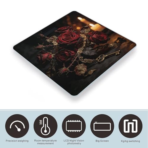 Báscula digital de baño con plataforma de vidrio templado 10x10 pulgadas miniatura 3