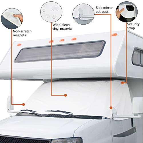 Classic Accessories Over Drive Rv Windshield Cover, Ford '04-'15, White, Window Cover, Motorhome Windshield Cover, Window Sunshade Cover, Universal Rv Acessories #TOP1