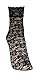 Women's Lace Ankle Socks (One Size : Regular, Floral - Black 3pair)
