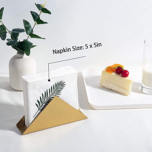 IMEEA Gold Cocktail Napkin Holder Stainless Steel Freestanding Beverage Napkin Dispenser for Bar, Kitchen, Restaurant, Countertop - Thumbnail 3