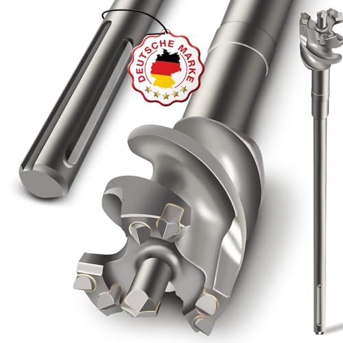 SCHWABENBACH® Foret SDS MAX 65 x 600 mm – Mèche Béton Longue pour Trous Profonds – Outil Maçonnerie & Béton Armé – 3 Taillants + Pointe Centrale...