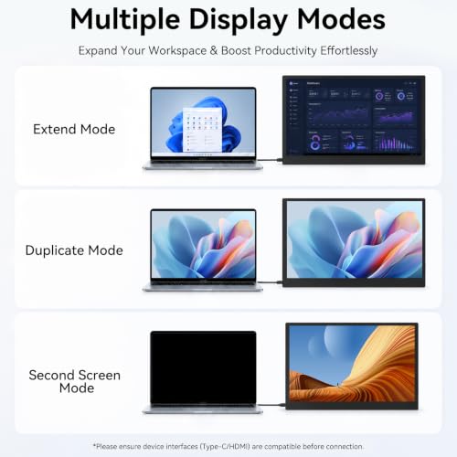 Image of 14-inch 0.39-inch Design Travel Monitor | Features a built-in adjustable stand; HD-ready; designed for business and students; supports laptops and desktop computers