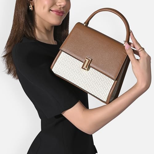 Image of Lavie Luxe Women's Monogram Merci Satchel Handbag | Satchel Bag for Work | Ladies Purse | Stylish Shoulder Bag | Gift For Women