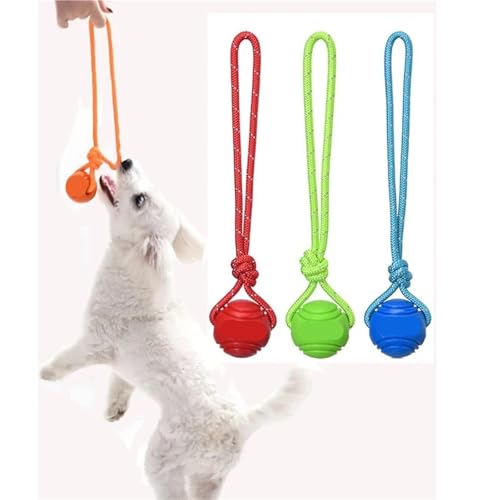 Balle d'entraînement pour chien en coton durable interactive bleue