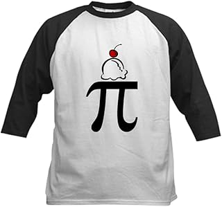 CafePress Pi A La Mode Kids Baseball Jersey Kids Cotton Baseball Jersey, 3/4 Raglan Sleeve Shirt Black/White