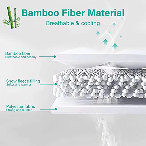 Enitya Bamboo Mattress Pad Queen Size Breathable, Soft Quilted Fitted Mattress Cover With 400 Gsm Down Alternative Fill (8-21” Deep Pocket) #TOP2