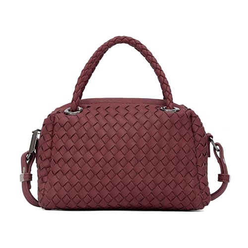 Image of NEWBELLA Women's Bucket Bag - Square Top Handle Satchel with Crossbody Strap, Shoulder Bag for Work & Daily Commute
