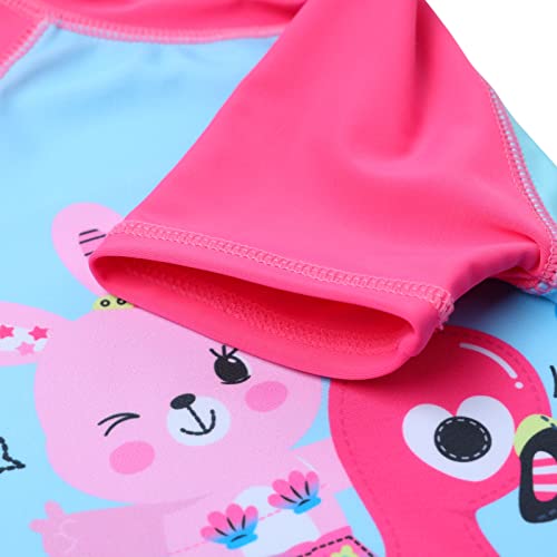 Image of XFGIRLS Girls 2-Piece Swimsuit Long Sleeve Rash Guard Set Toddler 6M-8Y | UPF 50+ blocks 98% UV, Quick-dry, Easy on /off, Bright colors stand out, Machine wash, Breathable, Beach, swim, water park