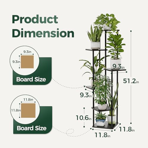 Image of Bamworld Tall Plant Stand Indoor Corner Plant Holder for Multiple Plants