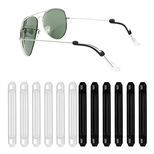 Jadin Coussins dOreille en Silicone pour Lunettes, Retenue de Lunettes, Support Antidérapant pour Lunettes Doux pour Enfants Adultes Lunettes Myopes, Lunettes de Lecture (Noir et Blanc) - Image 4