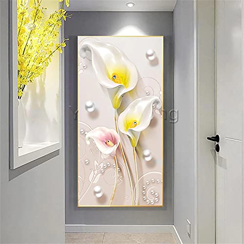 Peinture Diamant Numéro Adulte Lys - Grand Kit Point de Croix Strass Déco Salon