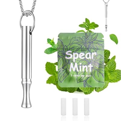 LAMKHOO 3 Packs of Plant-Based Spearmint Flavor Cores for Breathing Necklace to Break Habits Naturally | 9 Total Cores Fits Standard Necklace Diffusers for Anxiety Relief for Adults