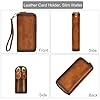 LUUFAN Mens Genuine Leather Purse Double Zipper Long Wallet Large Capacity Clutch Bag Handbag Pouch Business Hand Clutch Cash Cards Phone Holder, Brown, CQB-1008SH-CHA, Long, Double-zipper #5