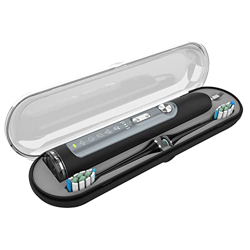 ProMedix PR-750 Elektrische Schallzahnbürste mit Reise-Etui 5 Reinigungs-Modi mit 3 Bürstenköpfen 30Sek. Timer IPX7 Wasserdicht (Schwarz, Schallzahnbürste) – Bild 5