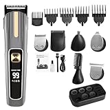 Recortadora de barba multifuncional para hombres, maquinilla de afeitar eléctrica impermeable para nariz, cuerpo, cara y bigote, kit de aseo inalámbrico 6 en 1, regalo para hombres, marido, padre