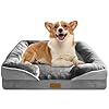 Orthopedic Dog Bed with Sides – Dog Sofa Beds for Medium Dogs, Supportive Foam Pet Couch Bed with Washable Removable Cover, Waterproof Lining and Non-Slip Bottom, Grey – M