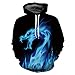 QTJY Felpa con Cappuccio Modello Flame Phoenix, Maglione con Cappuccio Stampato in 3D Autunno e Inverno, Abbigliamento Sportivo Casual Moda Maniche Lunghe ML